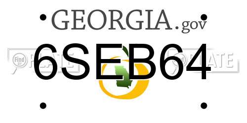6SEB64 Georgia License Plate