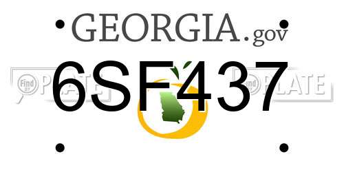 6SF437 Georgia License Plate