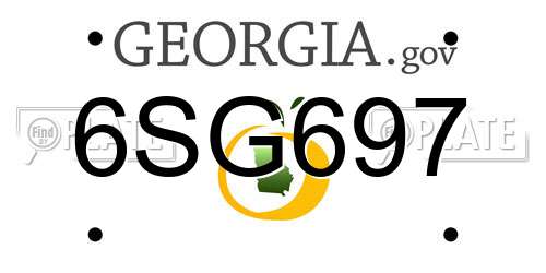 6SG697 Georgia License Plate