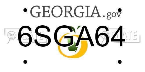 6SGA64 Georgia License Plate