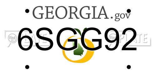 6SGG92 Georgia License Plate