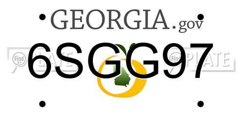 6SGG97 Georgia License Plate