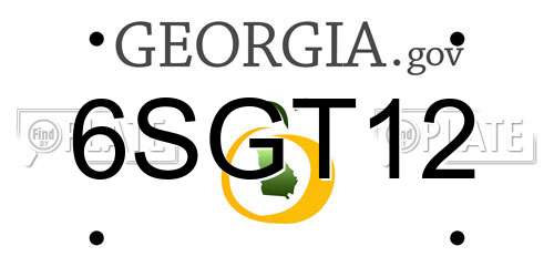 6SGT12 Georgia License Plate