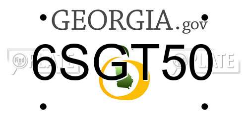 6SGT50 Georgia License Plate