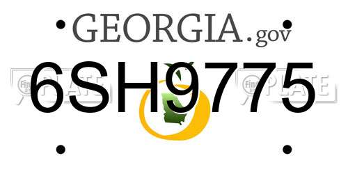 6SH9775 Georgia License Plate
