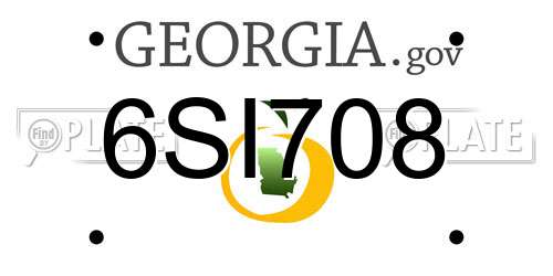 6SI708 Georgia License Plate