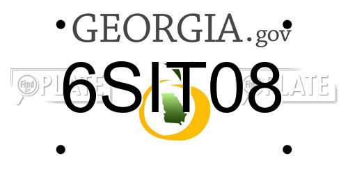 6SIT08 Georgia License Plate