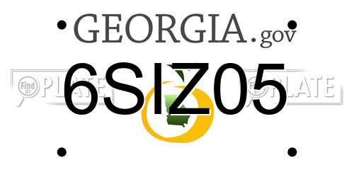 6SIZ05 Georgia License Plate