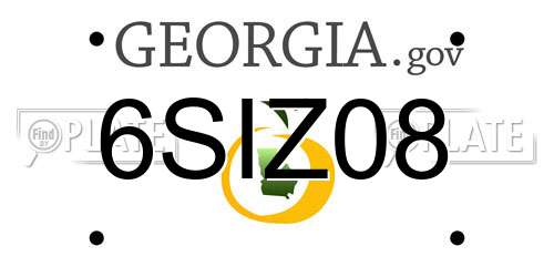 6SIZ08 Georgia License Plate