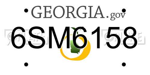 6SM6158 Georgia License Plate