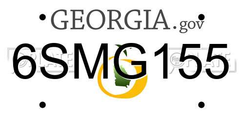 6SMG155 Georgia License Plate