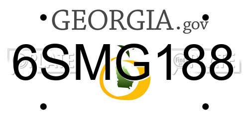 6SMG188 Georgia License Plate