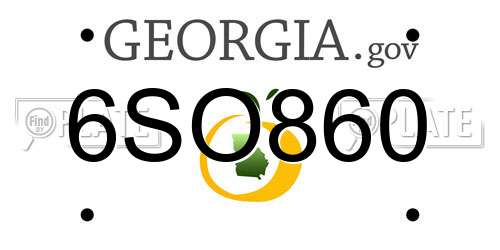 6SO860 Georgia License Plate