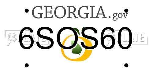 6SOS60 Georgia License Plate