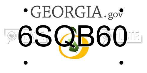6SQB60 Georgia License Plate