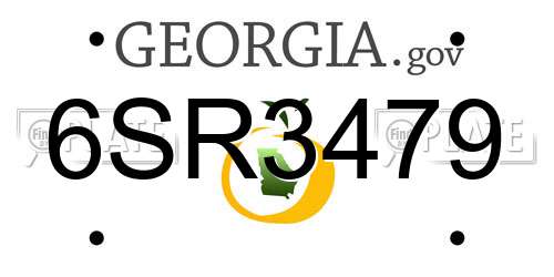 6SR3479 Georgia License Plate