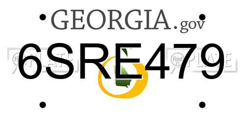 6SRE479 Georgia License Plate