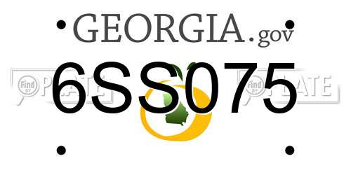 6SS075 Georgia License Plate