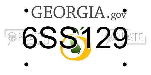 6SS129 Georgia License Plate