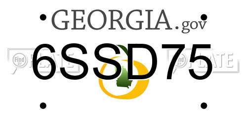 6SSD75 Georgia License Plate