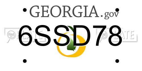 6SSD78 Georgia License Plate