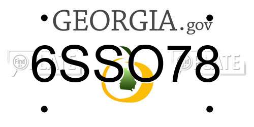 6SSO78 Georgia License Plate