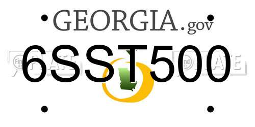 6SST500 Georgia License Plate