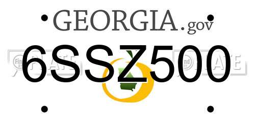 6SSZ500 Georgia License Plate