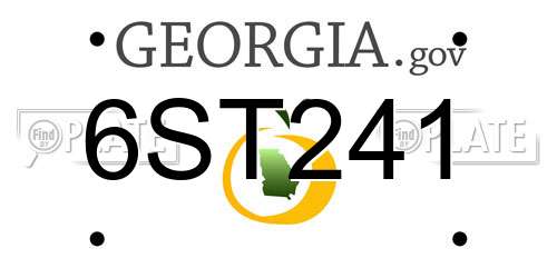 6ST241 Georgia License Plate