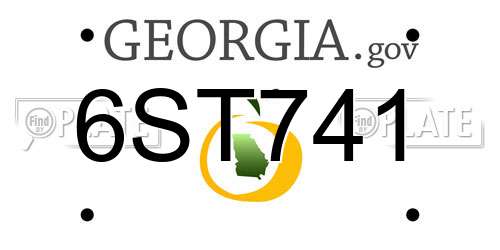 6ST741 Georgia License Plate
