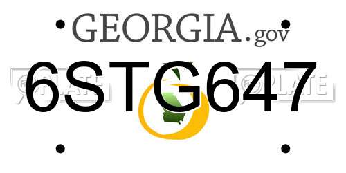 6STG647 Georgia License Plate