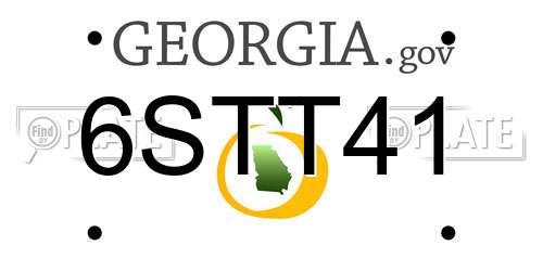 6STT41 Georgia License Plate