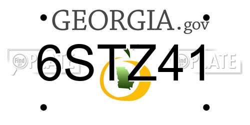 6STZ41 Georgia License Plate