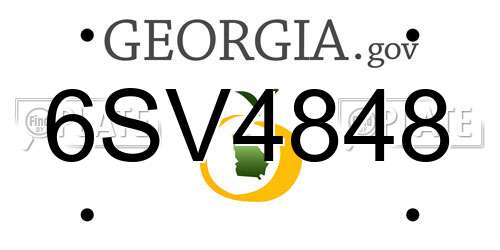 6SV4848 Georgia License Plate