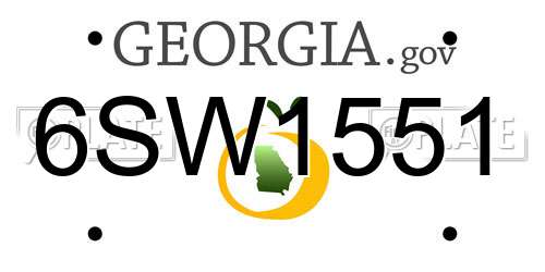 6SW1551 Georgia License Plate