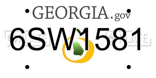 6SW1581 Georgia License Plate
