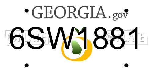 6SW1881 Georgia License Plate