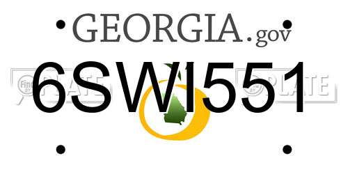 6SWI551 Georgia License Plate