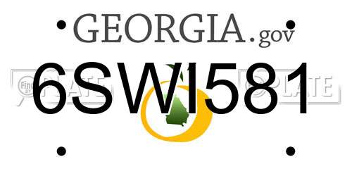 6SWI581 Georgia License Plate