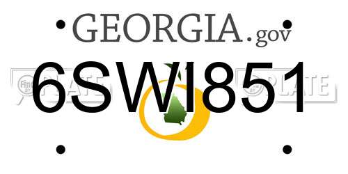 6SWI851 Georgia License Plate
