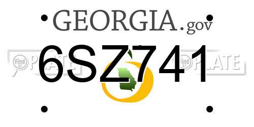 6SZ741 Georgia License Plate