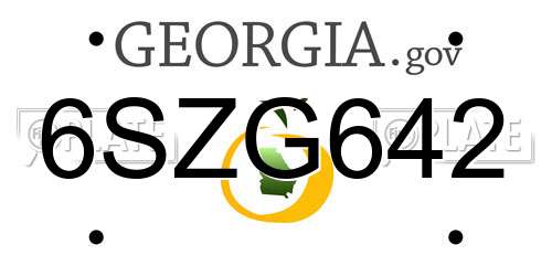 6SZG642 Georgia License Plate