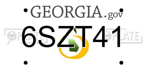 6SZT41 Georgia License Plate