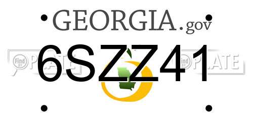 6SZZ41 Georgia License Plate