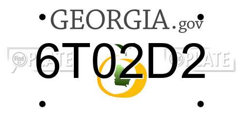 6T02D2 Georgia License Plate