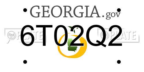 6T02Q2 Georgia License Plate