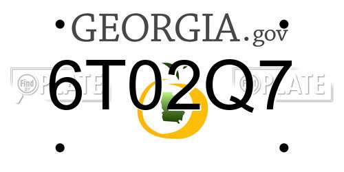 6T02Q7 Georgia License Plate