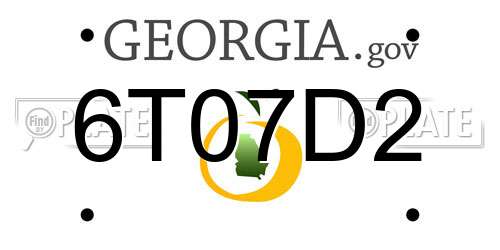 6T07D2 Georgia License Plate