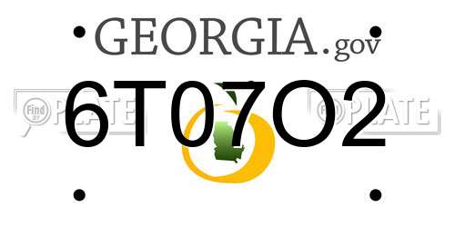 6T07O2 Georgia License Plate