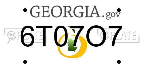 6T07O7 Georgia License Plate